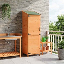 vidaXL Tuinschuur met dak Bruin 59,5 x 56 x 176,5 cm Massief Vurenhout