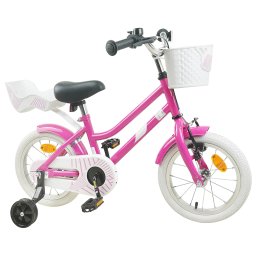 vidaXL Kinderfiets 12 Inch voor 2-4 jaar oud Donkerroze