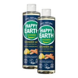Happy Earth 100% Natural Shower Gel 3in1 Lemon Sandalwood Duoverpakking
