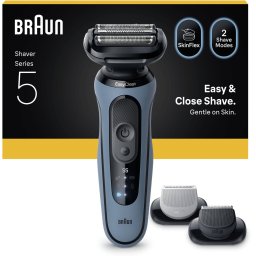 Braun Series 5 Elektrisch Scheerapparaat - Tot 50 min - +2 Opzetstukken - 52-A1650S - Azure
