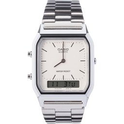 Casio Vintage AQ-230A-7DMQYES Unisex Horloge 28 mm - Zilverkleurig