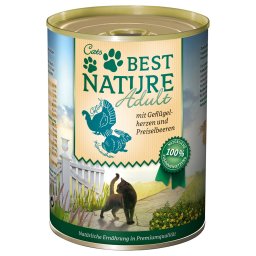 6x 400g Best Nature Cat Adult Gevogelte & Konijn nat kattenvoer