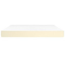 vidaXL Pocketveringmatras medium 160x200x20 cm kunstleer crèmekleurig
