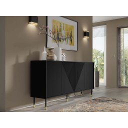 Dressoir WOODKID 4 deuren zwart