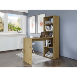 Bureau met rek HARMO 120 cm eik artisan