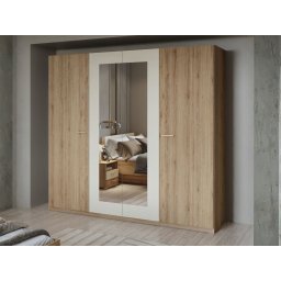 Kast VERTIGO 4 deuren wilde eik met spiegel