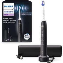 Philips Sonicare 6500 Series - Elektrische Tandenborstel - Zwart - Reisetui - Gevoelige tanden - HX7