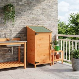 vidaXL Tuinschuur met dak Bruin 59 x 56 x 113,5 cm Massief Vurenhout