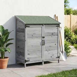vidaXL Tuinschuur Grijs 106,5 x 56 x 113,5 cm Massief Vurenhout