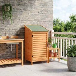 vidaXL Tuinschuur met dak Bruin 59 x 56 x 113,5 cm Massief Vurenhout