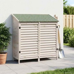 vidaXL Tuinschuur met dak Wit 106 x 56 x 113,5 cm Massief Vurenhout