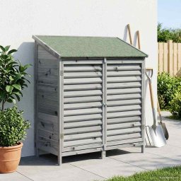 vidaXL Tuinschuur met dak Grijs 106 x 56 x 113,5 cm Massief Vurenhout