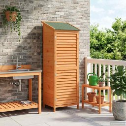 vidaXL Tuinschuur met dak Bruin 59 x 56 x 176 cm Massief Vurenhout