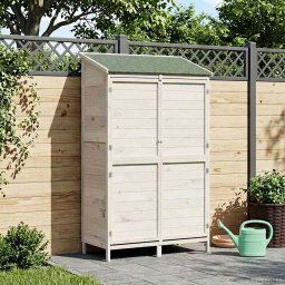 vidaXL Tuinschuur met dak Wit 106 x 56 x 176,5 cm Massief Vurenhout