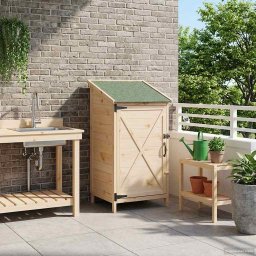 vidaXL Tuinschuur Naturel 59,5 x 56 x 113,5 cm Massief Vurenhout