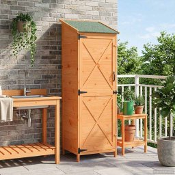 vidaXL Tuinschuur Bruin 59,5 x 56 x 176,5 cm Massief Vurenhout