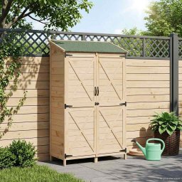vidaXL Tuinschuur Naturel 106 x 56 x 176,5 cm Massief Vurenhout