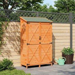 vidaXL Tuinschuur Bruin 106 x 56 x 176,5 cm Massief Vurenhout