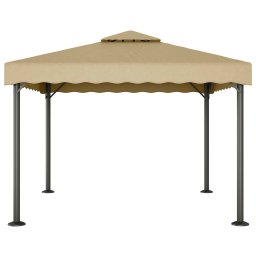 vidaXL Prieel 3x3 m aluminium en staal taupe