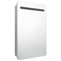vidaXL Badkamerkast met spiegel en LED 60x11x80 cm betongrijs