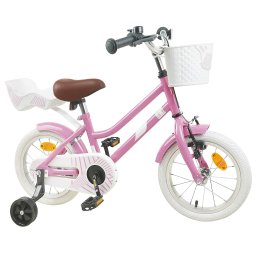 vidaXL Kinderfiets 12 Inch voor 2-4 jaar oud Lichtroze