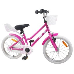 vidaXL Kinderfiets 18 Inch voor 5-7 jaar Donkerroze