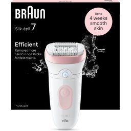 Braun Silk·épil 7 - Epilator voor Eenvoudige Ontharing - Langdurig Gladde Huid - 7-000 - Wit/Flaming