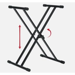 Gator Frameworks Dubbele X-Style Keyboard Standaard met Verstelbare Hoogte – Extra Stevig