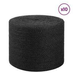 vidaXL Jute Touw 10 st 2 mm Zwart 100% Tossa jute