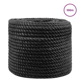 vidaXL Jute Touw 10 mm Zwart 100% Tossa jute