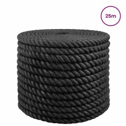 vidaXL Jute Touw 24 mm Zwart 100% Tossa jute