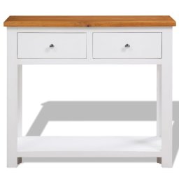 vidaXL Wandtafel 83x30x73 cm massief eikenhout