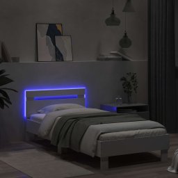 vidaXL Bed Frame met LED Wit 80 x 200 cm Bewerkt hout