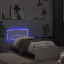 vidaXL Bed Frame met LED Wit 80 x 200 cm Bewerkt hout