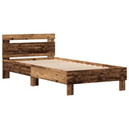vidaXL Bed Frame met LED Oud hout 80 x 200 cm Bewerkt hout