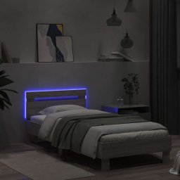 vidaXL Bed Frame met LED Grijs Sonoma 80 x 200 cm Bewerkt hout