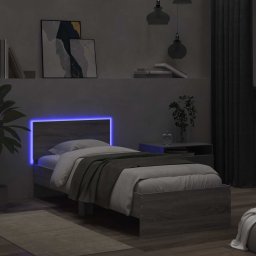 vidaXL Bed Frame met LED Grijs Sonoma 80 x 200 cm Bewerkt hout