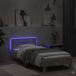 vidaXL Bed Frame met LED Betongrijs 80 x 200 cm Bewerkt hout