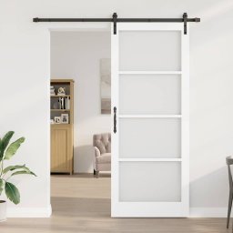 vidaXL Schuifdeur ORKDAL Wit en zwart 93 x 232 cm