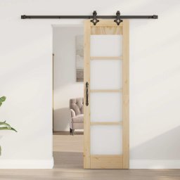 vidaXL Schuifdeur ORKDAL 61 x 198,5 cm Massief grenenhout en glas