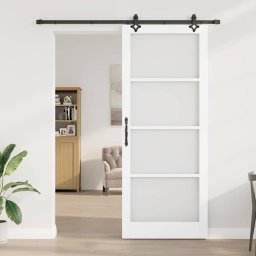 vidaXL Schuifdeur ORKDAL 93 x 232 cm Massief grenenhout en glas