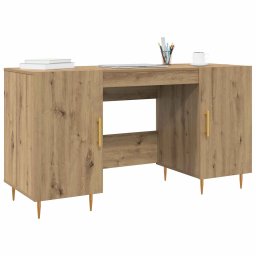 vidaXL Bureau artisanaal eikenkleurig Bewerkt hout