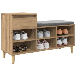 vidaXL Schoenenkast 102 x 36 x 60 cm Bewerkt hout Artisanaal eiken