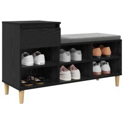 vidaXL Schoenenkast 102 x 36 x 60 cm Bewerkt hout Zwart eiken