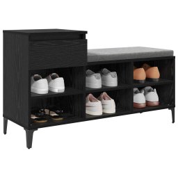 vidaXL Schoenenkast 102 x 36 x 60 cm Bewerkt hout Zwart eiken