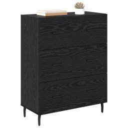 vidaXL Dressoir Zwart Eiken 69,5 x 34 x 90 cm Gemonteerd hout en ijzer