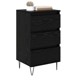 vidaXL Dressoir Zwart Eiken 40 x 35 x 70 cm Gemonteerd hout en ijzer
