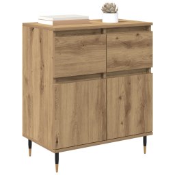 vidaXL Dressoir Artisan Eiken 60 x 35 x 70 cm Gemonteerd hout en ijzer
