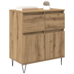 vidaXL Dressoir Artisan Eiken 60 x 35 x 70 cm Gemonteerd hout en ijzer