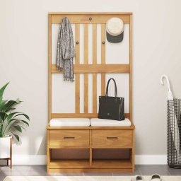 vidaXL Kapstok SANDNES 87x40x159,5 cm massief grenenhout
